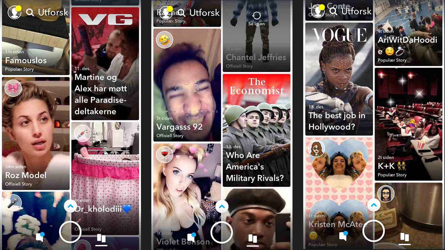 Skjermdumper fra Snapchat Skjermdumper fra Snapchat
